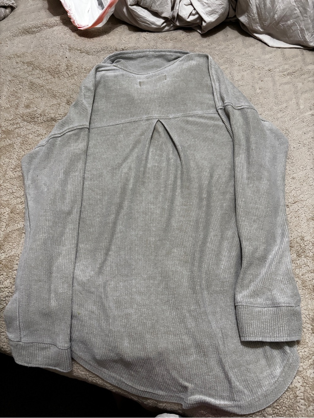 Thread & Supply Light Gray Ribbed Button-Up Jacket - Picture 3 of 3